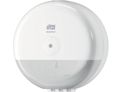 Toiletpapirdispenser, Til 1 mini rulle, Centertræk, Hvid, Tork SmartOne Mini T9