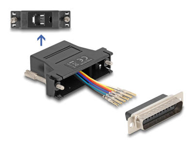 DeLOCK 67092 kabel kønsskifter D-Sub 25 RJ12 Sort