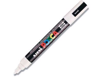 Paint marker, 1.8-2.5 mm, Hvid, Rund spids, uni Posca PC-5M