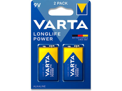 Batteri, 9 V, 1 stk, Varta Longlife Power