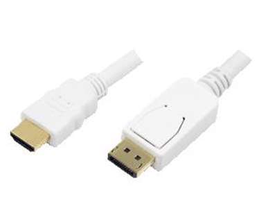 LogiLink 2m, HDMI-DP DisplayPort Hvid