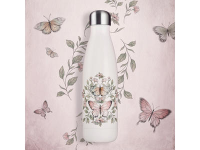 Vandflaske, Thermoeffekt, Butterflies, 500 ml, Jobout 