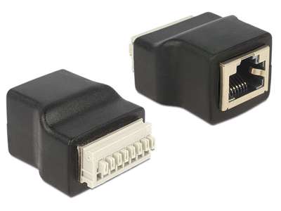 DeLOCK 65527 kabel kønsskifter RJ45 Sort, Sølv