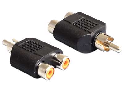 DeLOCK 84499 kabel kønsskifter RCA 2xRCA Sort