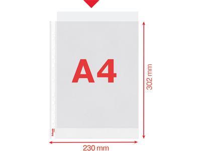 Plastlomme, A4, Åben top, 0.035 mm, 100 stk, Esselte 