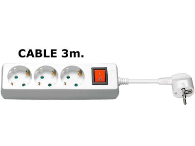 Microconnect GRU0033WS stikdåse 3 m 3 AC stikkontakt(er) Hvid