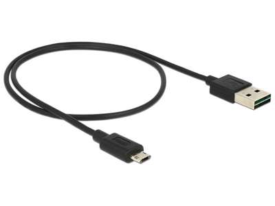 DeLOCK 83845 USB-kabel USB 2.0 0,5 m USB A Micro-USB B Sort