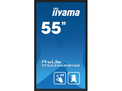 iiyama TF5539AS-B1AG skilte display Digital fladpaneldisplay 138,7 cm (54.6") LED 500 cd/m² 4K Ultra HD Sort Berøringsskærm Indbygget processer Android 24/7