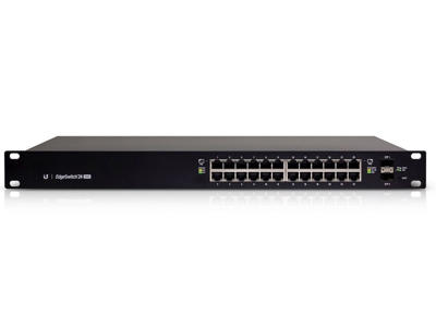 Ubiquiti ES-24-250W netværksswitch Administreret L2/L3 Gigabit Ethernet (10/100/1000) Strøm over Ethernet (PoE) 1U Sort