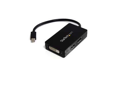 StarTech.com MDP2DPDVHD videokabel adapter 0,15 m Mini DisplayPort DisplayPort + DVI-D + HDMI Sort