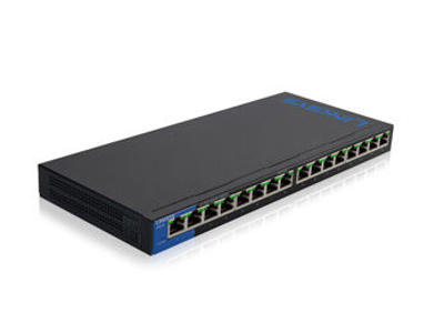 Linksys LGS116P-UK netværksswitch Ikke administreret L7 Gigabit Ethernet (10/100/1000) Strøm over Ethernet (PoE) Sort