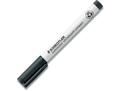 Whiteboard marker, Rund spids, Sort, 1-2 mm, Staedtler Lumocolor 341