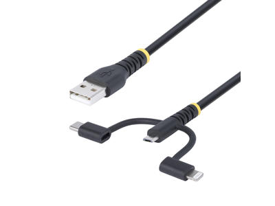 StarTech.com RLTCUB1MBK USB-kabel USB 2.0 1 m USB A Micro-USB B Sort