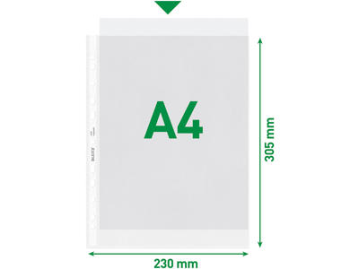 Plastlomme, A4, Åben top, 0.085 mm, 500 Stk, Leitz 