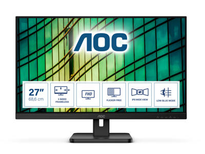 AOC E2 27E2QAE computerskærm 68,6 cm (27") 1920 x 1080 pixel Fuld HD LCD Sort