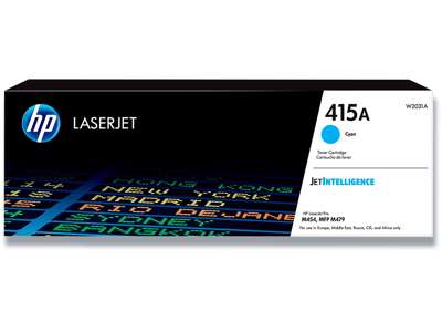 Toner, 415A, Cyan-blå, 2.100 sider, HP W2031A