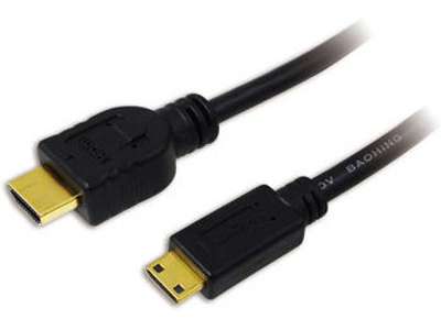 LogiLink CH0021 HDMI-kabel 1 m HDMI Type A (Standard) HDMI Type C (Mini) Sort