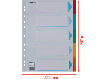 Faneblade, A4, 5-delt, Flerfarvet, Esselte 