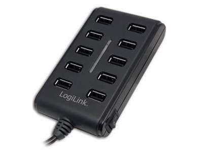 LogiLink USB 2.0 10-Port Hub with On/Off Switch 480 Mbit/s