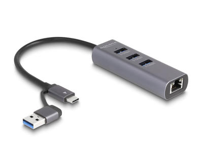 DeLOCK 64282 dockingstation Ledningsført USB 3.2 Gen 1 (3.1 Gen 1) Type-C Grå