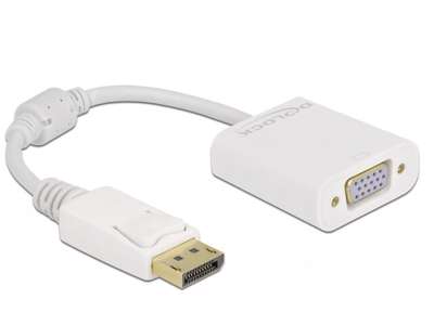 DeLOCK 61007 videokabel adapter 0,15 m DisplayPort VGA (D-Sub) Hvid