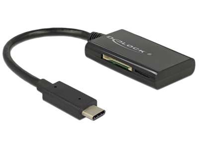 DeLOCK 91740 kortlæser USB 3.2 Gen 1 (3.1 Gen 1) Type-C Sort