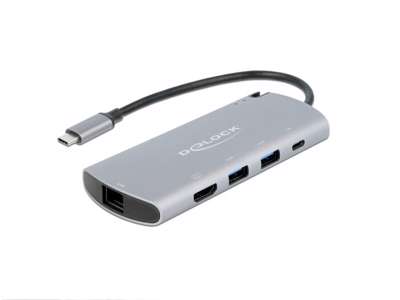 DeLOCK 87767 dockingstation Ledningsført USB 3.2 Gen 1 (3.1 Gen 1) Type-C Grå