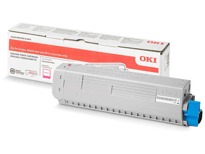 Toner, C824, Magenta-rød, 5.000 sider, OKI 47095702