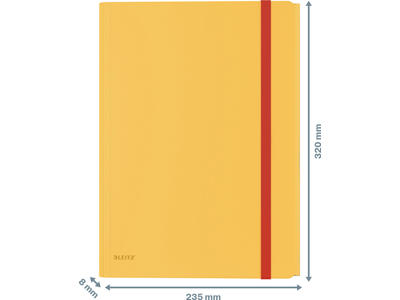 Samlemappe, 3 klapper, 1 elastik, Varm gul, Leitz Cosy Mobile 