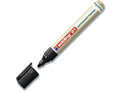 Marker, Rund spids, 1.5-3 mm, Sort, Edding Ecoline 21