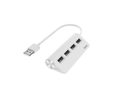 Hama 00200120 interface hub USB 2.0 480 Mbit/s Hvid