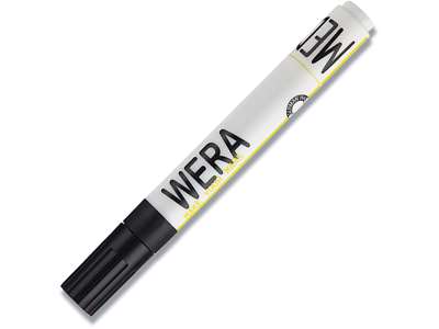 Whiteboard marker, Kantet spids, Sort, 1-4 mm, Wera 