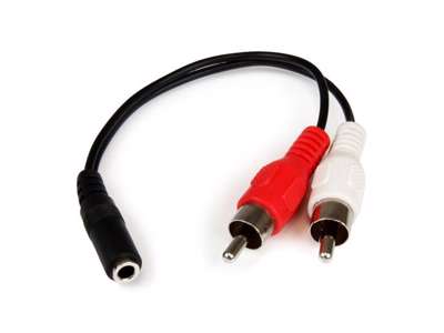 StarTech.com 0.152m 3.5mm - 2xRCA m/f lydkabel 0,152 m Sort