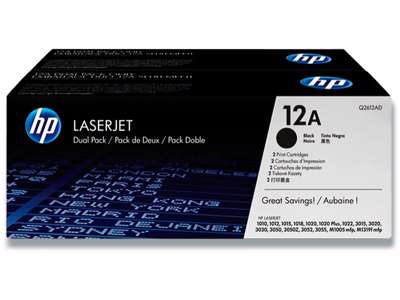 Tonere, 12A, Black-sort, Dual pack, HP Q2612AD