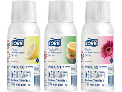 Duftspray, Citrus - Tropisk frugt - Blomster, Refill, 75 ml, 12 stk, Tork Premium A1