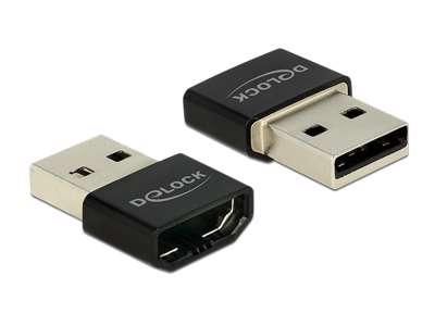 DeLOCK HDMI/USB-A USB grafisk adapter Sort, Sølv