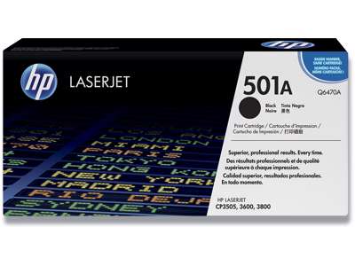 Toner, 501A, Black-sort, 6.000 sider, HP Q6470A