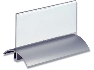 Skilteholder, 150x61 mm, 2 stk, Oval fod, Durable PRESENTER DE LUXE 