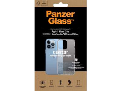 Cover, iPhone 13 Pro, Case, Transparant, PanzerGlass Antibacterial - ClearCase 