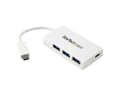 StarTech.com HB30C3A1CFBW interface hub USB 3.2 Gen 1 (3.1 Gen 1) Type-C 5000 Mbit/s Hvid