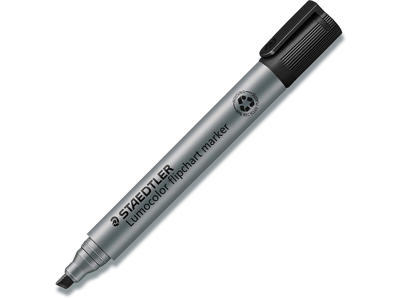 Marker, Rund spids, 2 mm, Sort, Staedtler Lumocolor 356