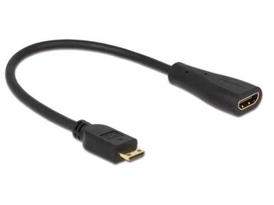 DeLOCK 0.23m mini-HDMI/HDMI HDMI-kabel 0,23 m HDMI Type C (Mini) HDMI Type A (Standard) Sort