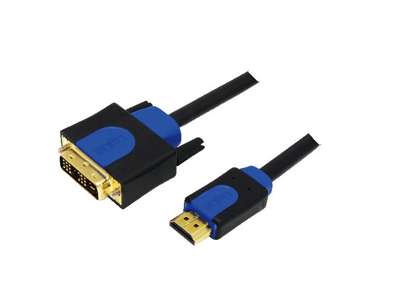 LogiLink CHB3102 videokabel adapter 2 m HDMI DVI-D Sort, Blå