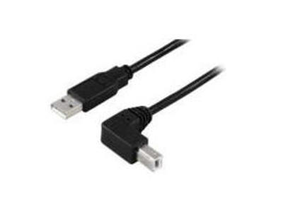 Microconnect USBAB2ANGLE10 USB-kabel 10 m USB A USB B Sort