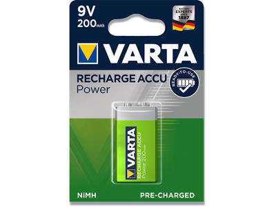 Batteri, 9 V, 1 stk, Varta Recharge Power