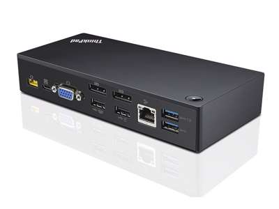 Lenovo 40A90090DK dockingstation Ledningsført USB 3.2 Gen 1 (3.1 Gen 1) Type-C Sort