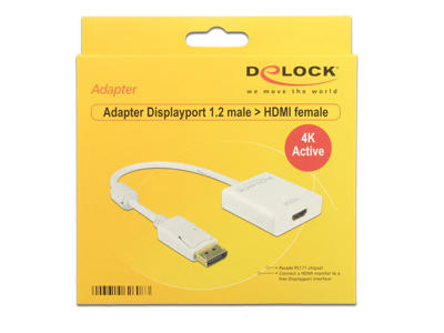 DeLOCK 62608 videokabel adapter 0,2 m DisplayPort HDMI Type A (Standard) Hvid