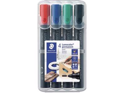 Marker, Rund spids, 2 mm, 4 assorteret, Staedtler Lumocolor 352