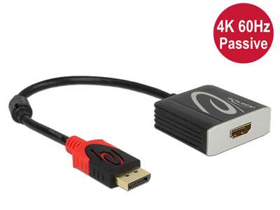 DeLOCK 0.2m, Displayport/HDMI 0,2 m Sort