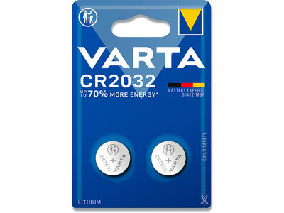 Batteri, CR2032, 3 V, 2 stk, Varta Electronic